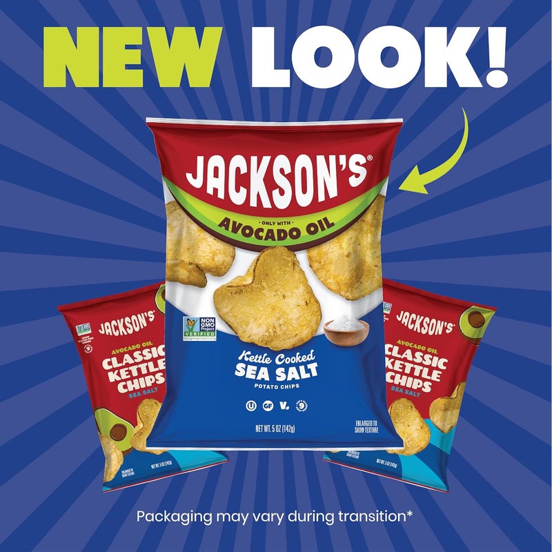 Jackson's Jackson’s Kettle Cooked Sea Salt Potato Chips - 5oz Pack of 7 with Premium Avocado Oil - Image 3
