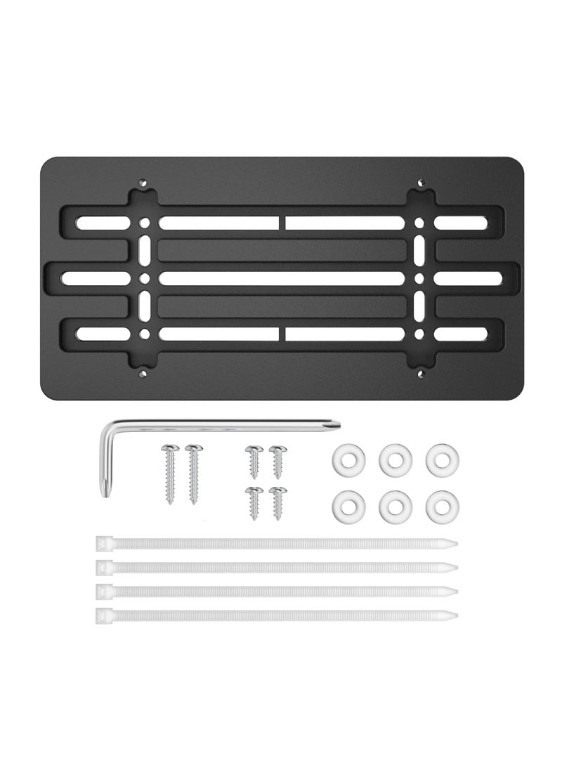 Front License Plate Bracket Holder, Universal Front Bumper License Plate Mounting Kit, Frame Tag Universal,  Car Tag Adapter, for Car Truck Van SUV with 6 Screws and Wrench Kit, Black Easy Mount