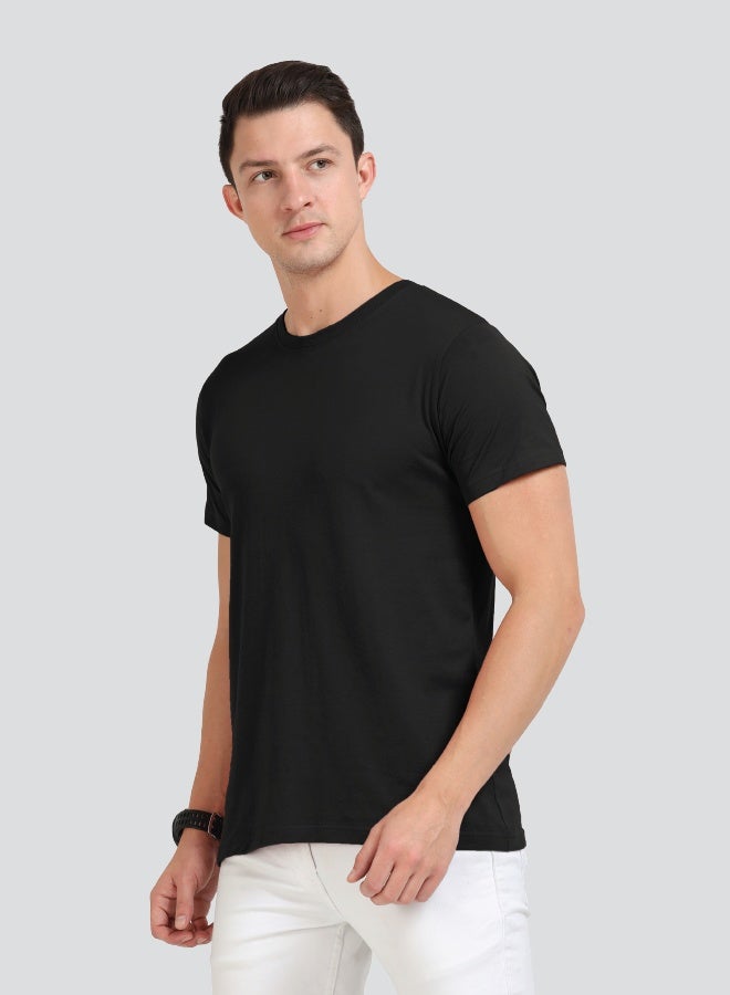 Black Ecovibe Unisex Round Neck T-Shirt