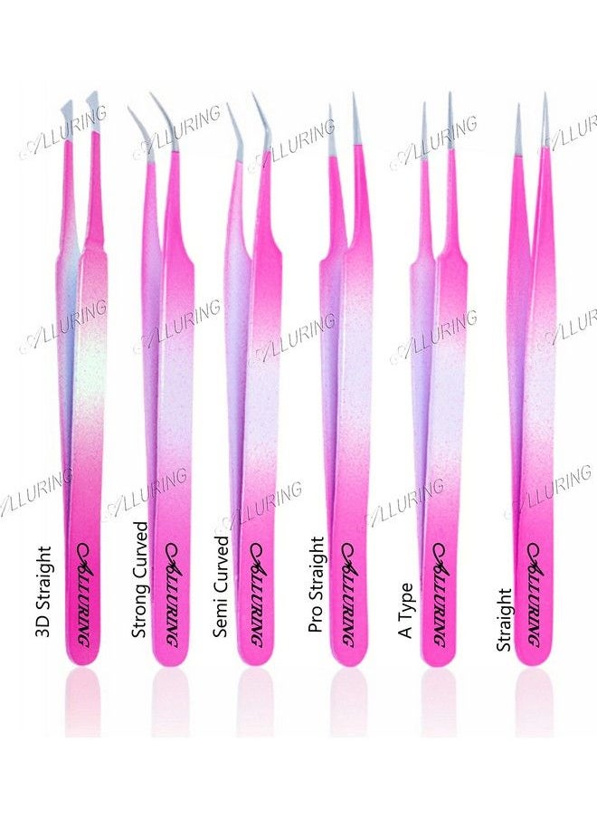 Alluring - Ombre Bright Pink & Light Blue Tweezers - Image 1