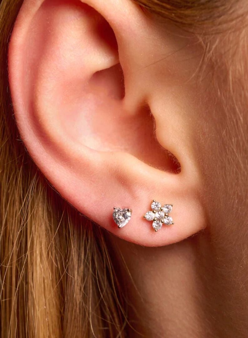 LAVEEN JEWELLERY Women’s Earrings | Heart 18k Gold Plated Earrings with Cubic Zirconia Stones | Hypoallergenic Jewelry for Women, Tarnish-Free Earrings, Hand-Finished  925 Sterling Silver Earrings  - Image 2
