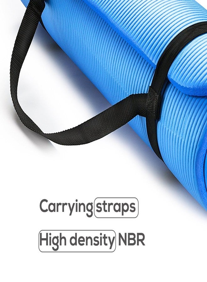 كوبو بساط يوغا Kobo NBR Athletica - بساط تمارين سميك متعدد الاستخدامات، مانع للانزلاق ومقاوم للتمزق. مثالي لليوغا الساخنة، والتمارين الرياضية في الصالات الرياضية، والتمارين المنزلية، والبيلاتس، والعلاج الطبيعي، والتخييم. يتضمن حزام حمل (15 مم، أزرق). - Image 3