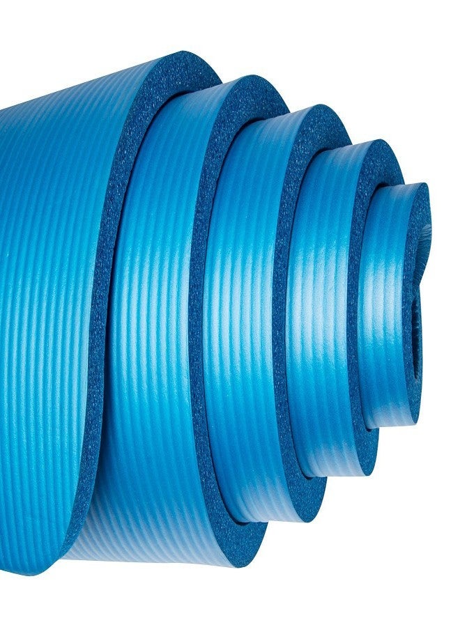 كوبو بساط يوغا Kobo NBR Athletica - بساط تمارين سميك متعدد الاستخدامات، مانع للانزلاق ومقاوم للتمزق. مثالي لليوغا الساخنة، والتمارين الرياضية في الصالات الرياضية، والتمارين المنزلية، والبيلاتس، والعلاج الطبيعي، والتخييم. يتضمن حزام حمل (15 مم، أزرق). - Image 5