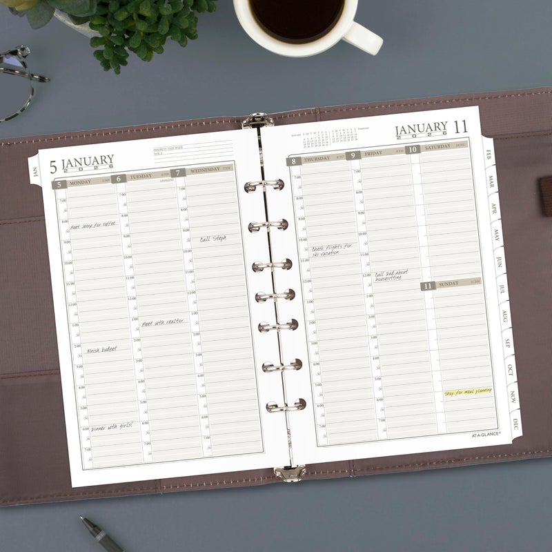 AT-A-GLANCE 2026 Planner Refill, Weekly & Monthly, 5.5" x 8.5", Desk Size 4, Column Style, Loose-Leaf (481-485-26) - Image 2