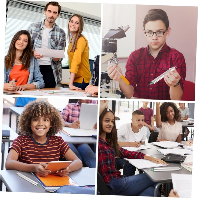 قطعتان من مقياس الدينامومتر الزنبركي الأسطواني، أداة مختبر عالية الدقة، مقياس زنبرك معدني لتجربة الميكانيكا - Image 5