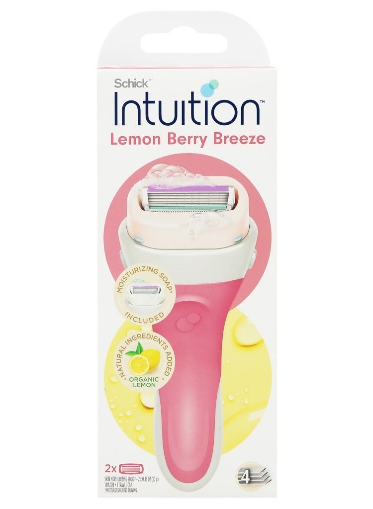 schick Intuition Lemon Berry Brerze 1 Razor + 1 Travel Cap