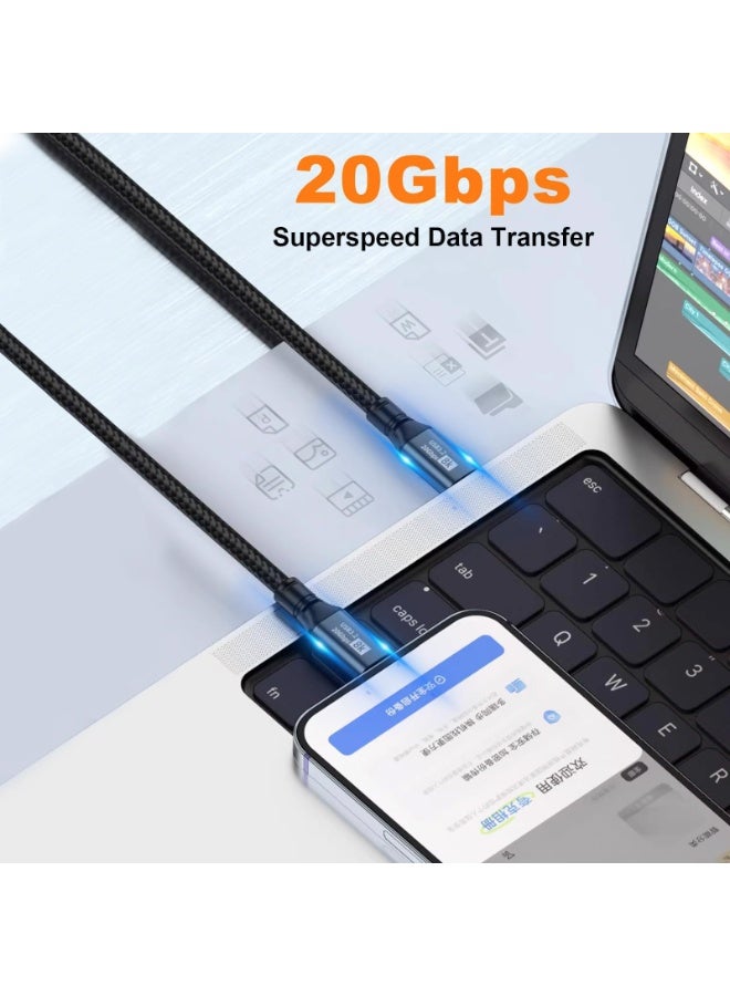 Peachjoy Short USB C to USB C Cable, 6FT USB 3.2 Gen 2 USB C Cable Short, 20Gbps Data Transfer and 100W PD Type C to Type C Fast Charger Cable Support 8K@60Hz Video for Thunderbolt 3,MacBook Pro. - Image 2