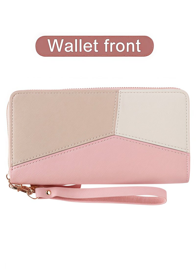 Generic Ladies Purse Wallet PU Leather Long Women Wallet Card Holder Organizer Wallet Wristlet Clutch Wallet with Zipper Pocket Coin Purse Phone Wallet with Tassel and Pendant (Pink)  - Image 2