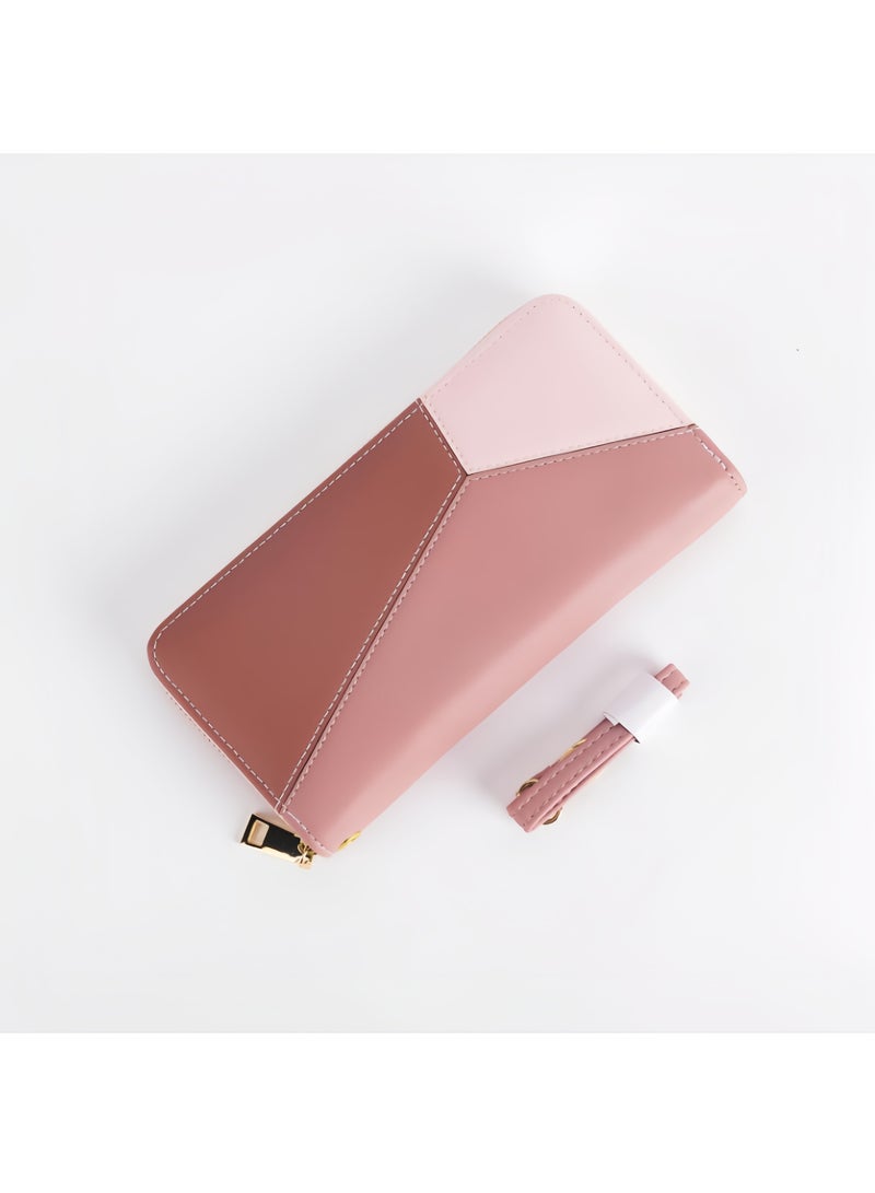 Ladies Purse Wallet PU Leather Long Women Wallet Card Holder Organizer Wallet Wristlet Clutch Wallet with Zipper Pocket Coin Purse Phone Wallet with Tassel and Pendant (Pink) - Image 4