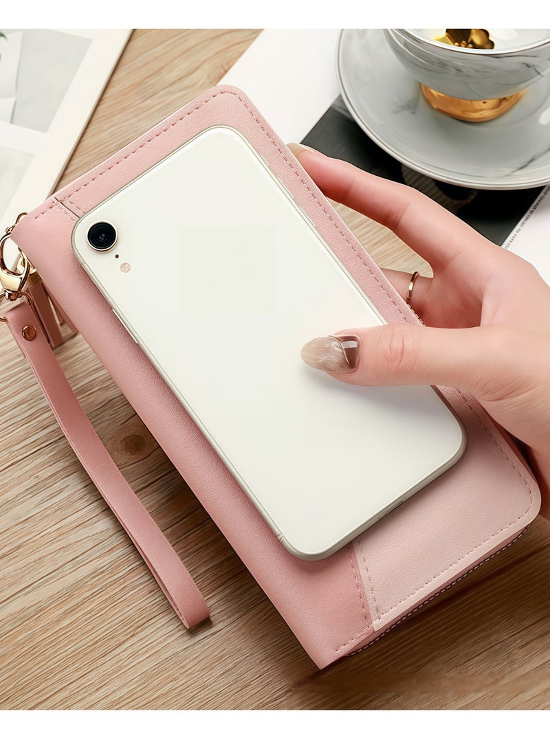 Generic Ladies Purse Wallet PU Leather Long Women Wallet Card Holder Organizer Wallet Wristlet Clutch Wallet with Zipper Pocket Coin Purse Phone Wallet with Tassel and Pendant (Pink)  - Image 4
