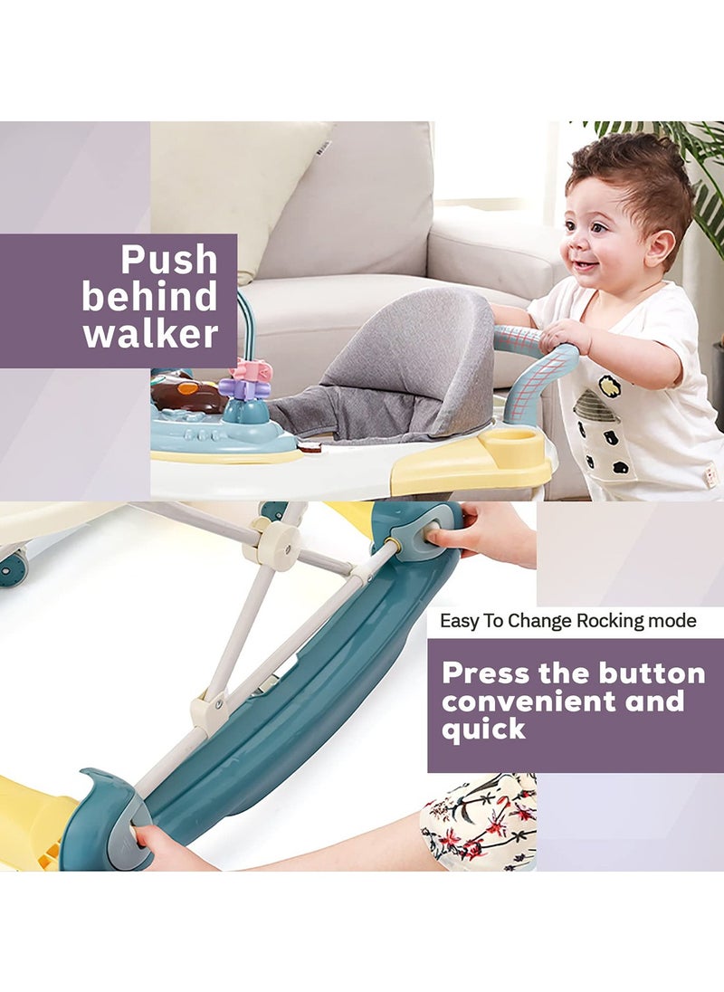 Arabest - 6-In-1 Multifunctional Baby Walker, Convertible Kids Rocker With Music And 5 Height Gear Adjustable - Image 1