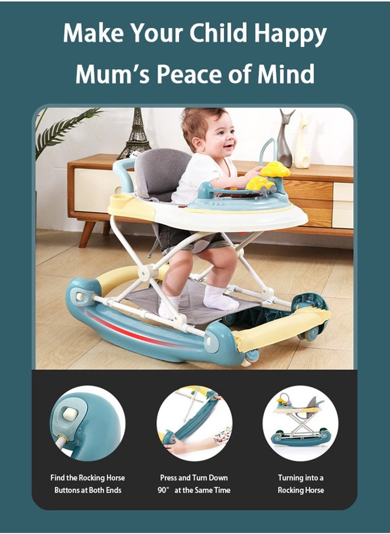 Arabest - 6-In-1 Multifunctional Baby Walker, Convertible Kids Rocker With Music And 5 Height Gear Adjustable - Image 1