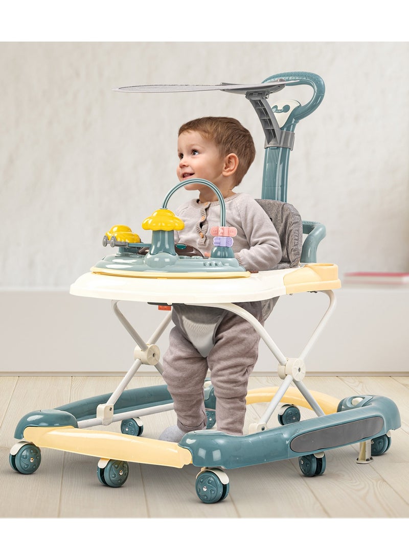 Arabest - 6-In-1 Multifunctional Baby Walker, Convertible Kids Rocker With Music And 5 Height Gear Adjustable - Image 1