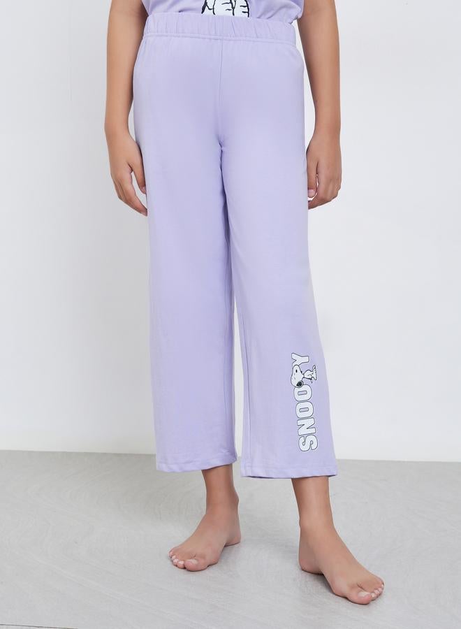 Styli Teens Lilac Snoopy Print T-Shirt and Pyjama Set - Image 5