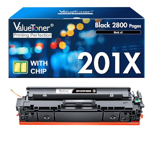 Valuetoner Compatible Toner Cartridge Replacement for HP 201X Black HP 201A CF400X High Yield for HP Color LaserJet Pro MFP M277n M277dw M277c6 M252n M252dw M274n M252 M277 Series Printer (1 Pack) - Image 1