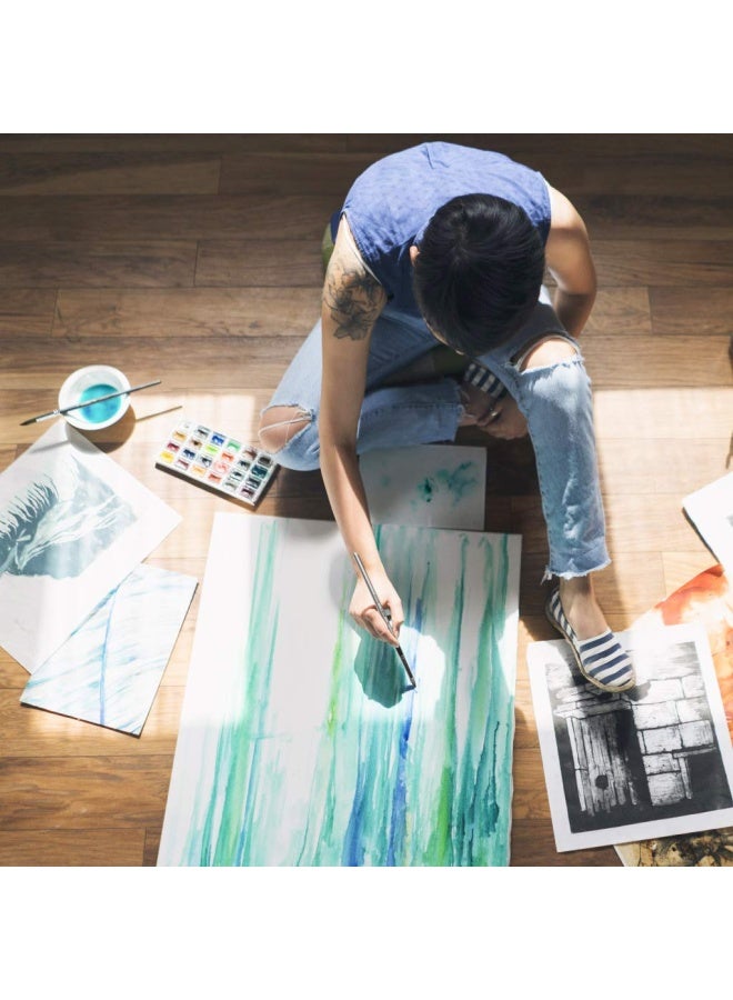 Nicpro مجموعة فرش رسم دائرية مكونة من 10 قطع للفنانين فرش للرسم بالألوان المائية والأكريليك والزيت - Image 3