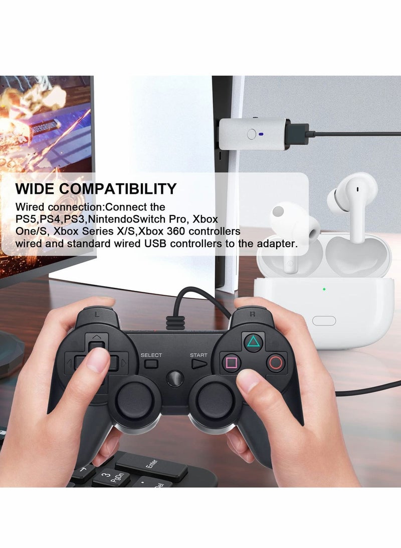Wireless Controller Adapter, USB Coverter for PS5 4 Windows Nintendo Switch OLED, Converter Suitable Xbox Series X S Controller, One Elite - Image 2