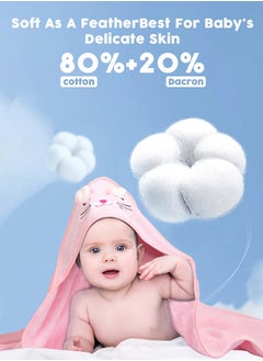 URbazaar Kids Hooded Bath Towel, Super Soft and Absorbent Natural Microfiber for Baby Girls and Boys (105*105Pink)  - Image 3