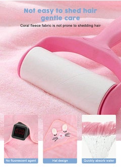 URbazaar Kids Hooded Bath Towel, Super Soft and Absorbent Natural Microfiber for Baby Girls and Boys (105*105Pink)  - Image 5