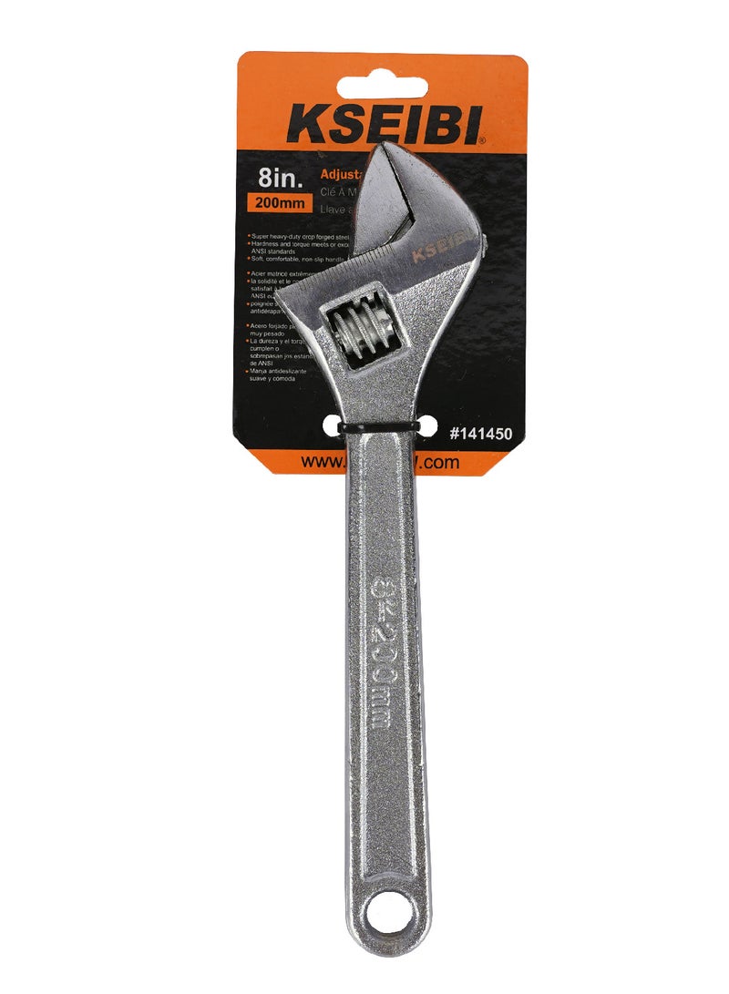 كسيبي مفتاح ربط قابل للتعديل، مفتاح ربط فولاذي عالي الجودة مقاس 6 بوصات/150 مم، مفتاح ربط قابل للتعديل بلمسة نهائية مرآة للمنزل والسباكة والسيارات والإصلاحات المنزلية. - Image 2