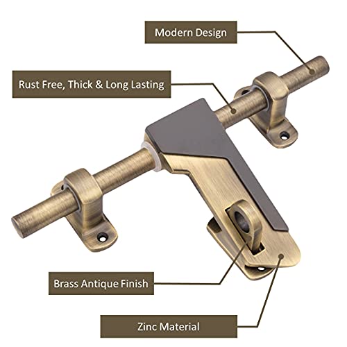 Atom 12 Inch Zinc Aldrop | Fancy Aldrop for Door Fittings Kit, Door Accessories | Brass Antique Finish (WZA008) - Image 2