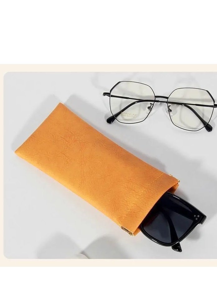 Squeeze Leather Sunglasses Pouch - 3 Pack Storage Glasses Pouch