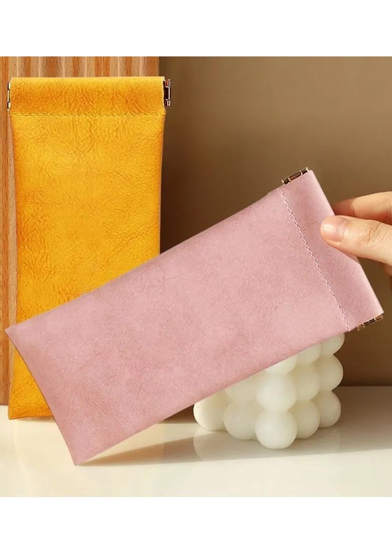 Squeeze Leather Sunglasses Pouch - 3 Pack Storage Glasses Pouch
