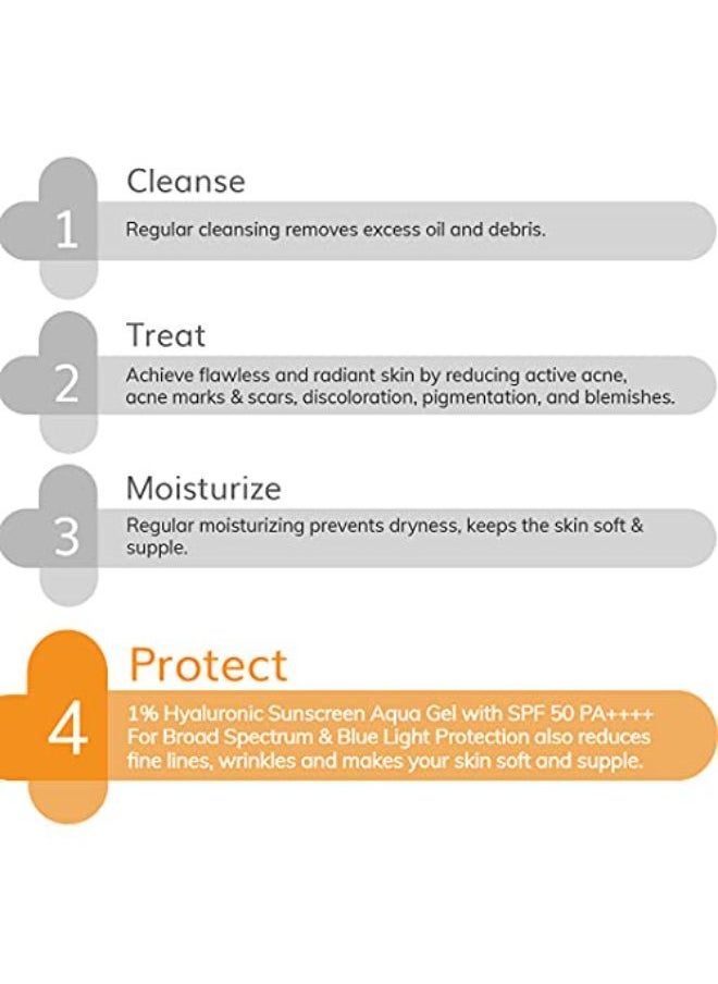 THE derma Co - 1% Hyaluronic Sunscreen Aqua Ultra Light Gel With Spf 50 Pa++++ For Broad Spectrum, Uv A, Uv B & Blue Light Protection - 50G(Dermaco) - Image 1