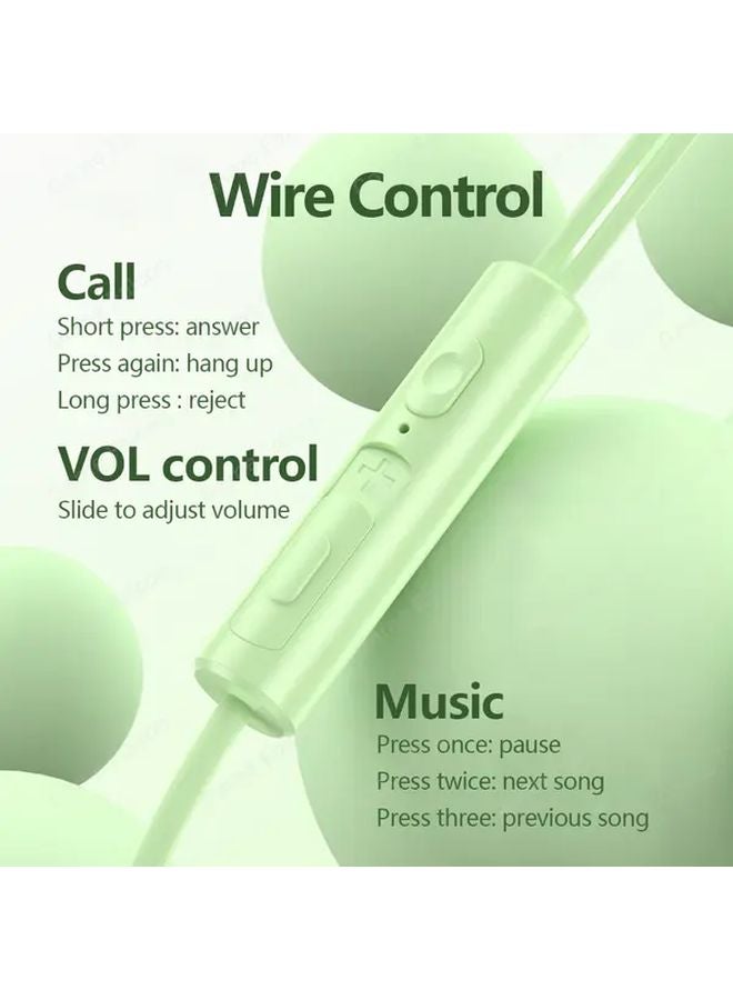 Green 3 5mm Wired Headphones With Microphone Type C And DAC For Samsung Galaxy S24 S23 - Image 4