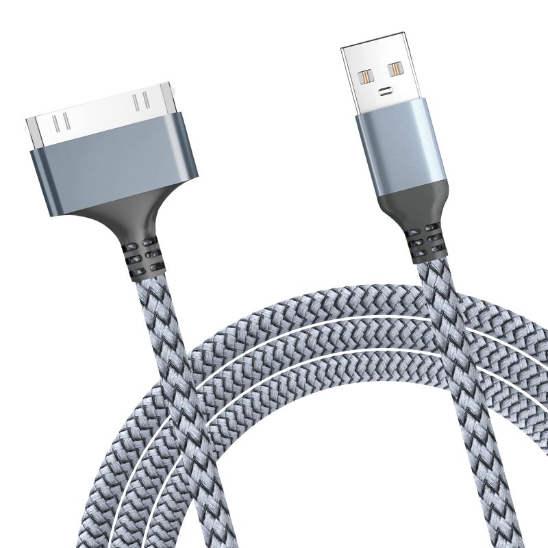 Vrllinking 30-Pin USB Charger Cable 3.3FT, Fast Charging & Sync Nylon-Braided Cord Compatible with iPhone 4/4S/3G/3GS, iPad 1/2/3, iPod Touch 4/3/2/1, Classic/Nano for Older Generation Devices 1 Pack - Image 1