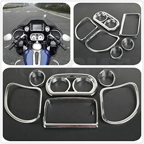 TCMI Inner Fairing Speedometer Radio Speaker Trim Kit Fits For Harley Road Glide 2015-2020 (Replaces : 61400296) Chrome - Image 1