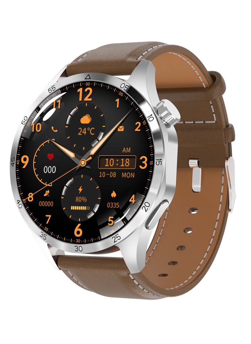 AROAQ - GT 4 Pro Smart Watch, 300mah Large Capacity Battery Bluetooth Wireless Charging Smart Watch, IP68 Waterproof 1.53" Large Display Smart Business Watch With Heart Rate Blood Pressure Monitor, (Brown) - Image 1