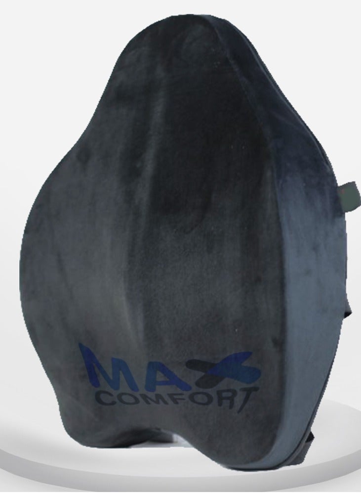 ماكس كمفورت مسند ظهر طبي كبير من  فوم الامريكي  لتخفيف الآلام الظهروالقطنيه للمكاتب والسيارات - أسود, ماكس كومفورت - Image 1