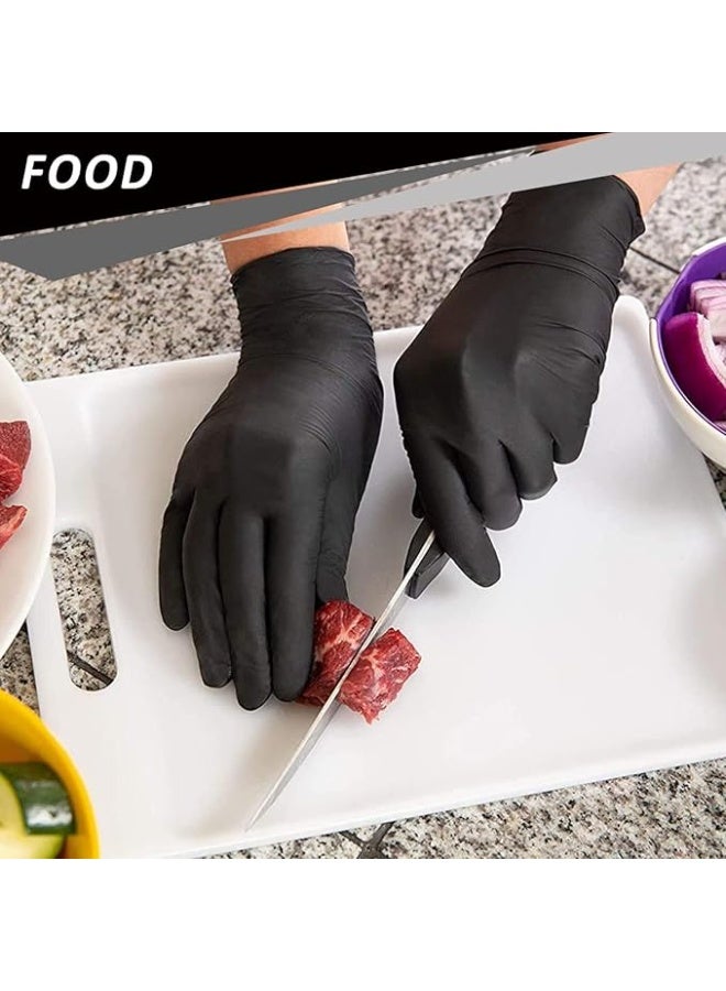 قفازات نيتريل سوداء شديدة التحمل للاستخدام مرة واحدة – عبوة 100 قطعة لحماية فائقة القوة – خالية من اللاتكس والبودرة – قفازات فحص احترافية متعددة الاستخدامات. - Image 4
