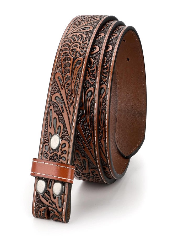 TRIWORKS Western Leather Belt Strap for Men without Buckle Cowboy Cowgirl Belt Strap 1.5" Width - Image 1