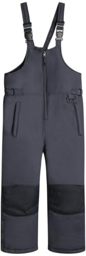 Cherokee Kids Snow Bib - Waterproof Insulated Winter Bib Overalls for Girls and Boys with Adjustable Waistband (Sizes: 2T-18), Size 2T, Grey - Image 1