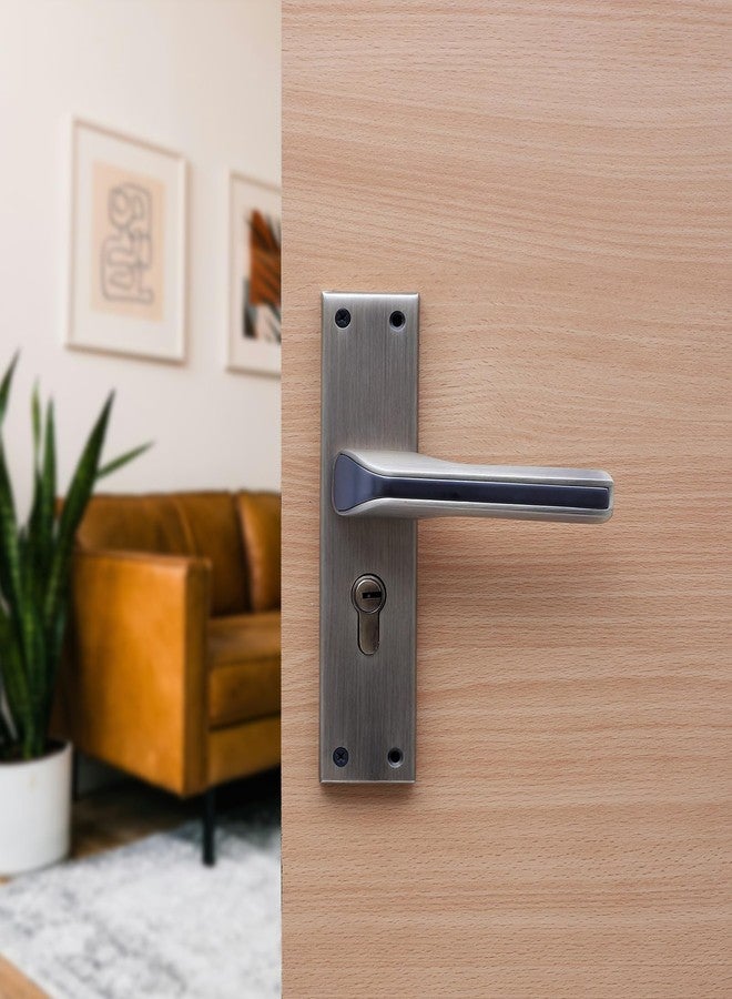 Two Moustaches 5 Inches Antique Finish Door Handle Plate Pair, Door Handles for Home & Office, Antique Brass, (Handle Plate, Without Lock) - Image 1