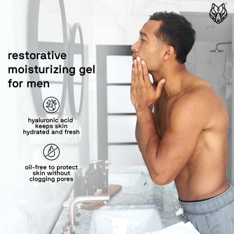 Black Wolf - Menâ€™s Face Moisturizing Gel- 1.7 Fl Oz- Hyaluronic Acid and Aloe Vera Hydrate Your Skin and Leave It Feeling Smoother- Great for Oily Skin- Sulfate, & Cruelty Free, for Dry Skin - Image 2