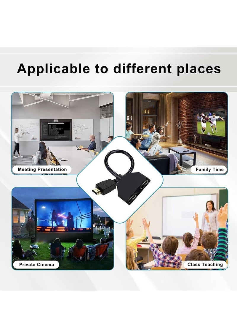 Y&D 1080P HDMI Splitter Adapter Cable 1 to 2 Way Male Dual Female Splitter Support for Simultaneous Video and Audio on Two TVs - Image 4