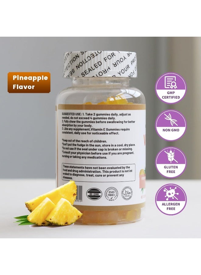 Wins Town جواهر فيتامين E للبالغين - نكهة الأناناس، 60 حبة - Image 2