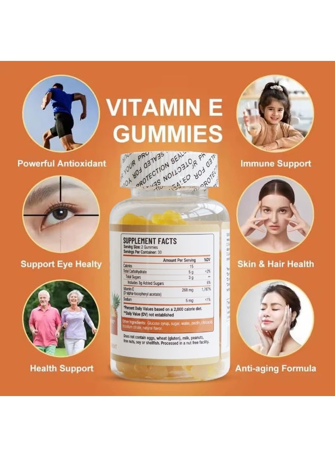 Wins Town جواهر فيتامين E للبالغين - نكهة الأناناس، 60 حبة - Image 3