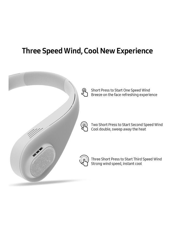 NIBEMINENT Bladeless Neck Hanging Fan White - Image 2