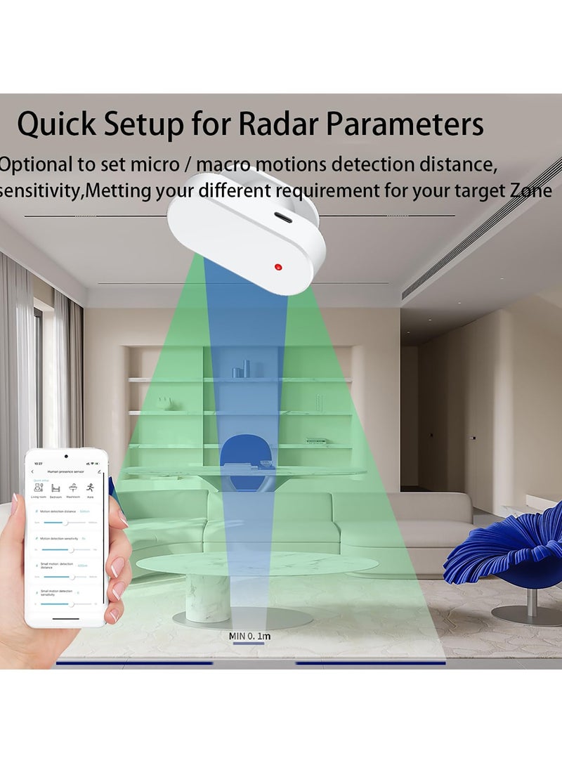 Generic - Smart Human Presence Sensor - Tuya Zigbee Millimeter Radar, Requires Essential Tuya Hub, Compatible with Zigbee2mqtt & Home Assistant Systems for Enhanced Smart Home Automation. - Image 1
