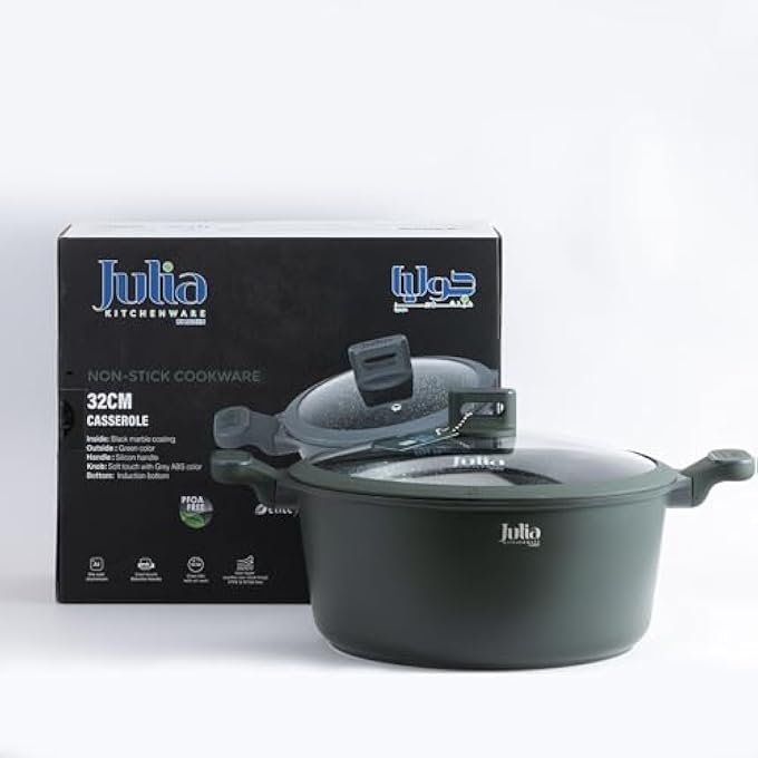 Julia ElitePro Casserole With Lid 32 Cm Size Green - Image 1