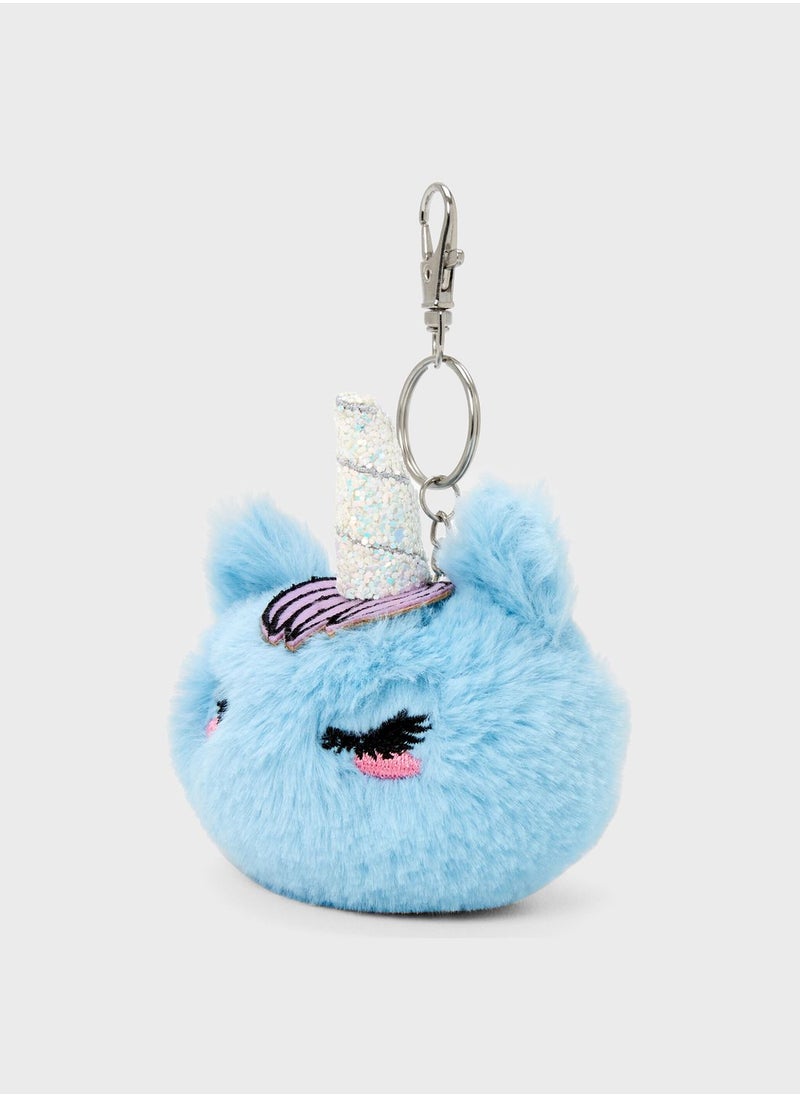 Claires Blue Unicorn Keychain 
