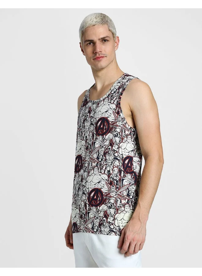 فيردو Veirdo® Men Sleeveless Tshirt, All Over Printed Vest for Men, Cotton Sando for Beach Wear, Gym, Cycling, Running, & Other Sports (VDVMTW03000052_S)