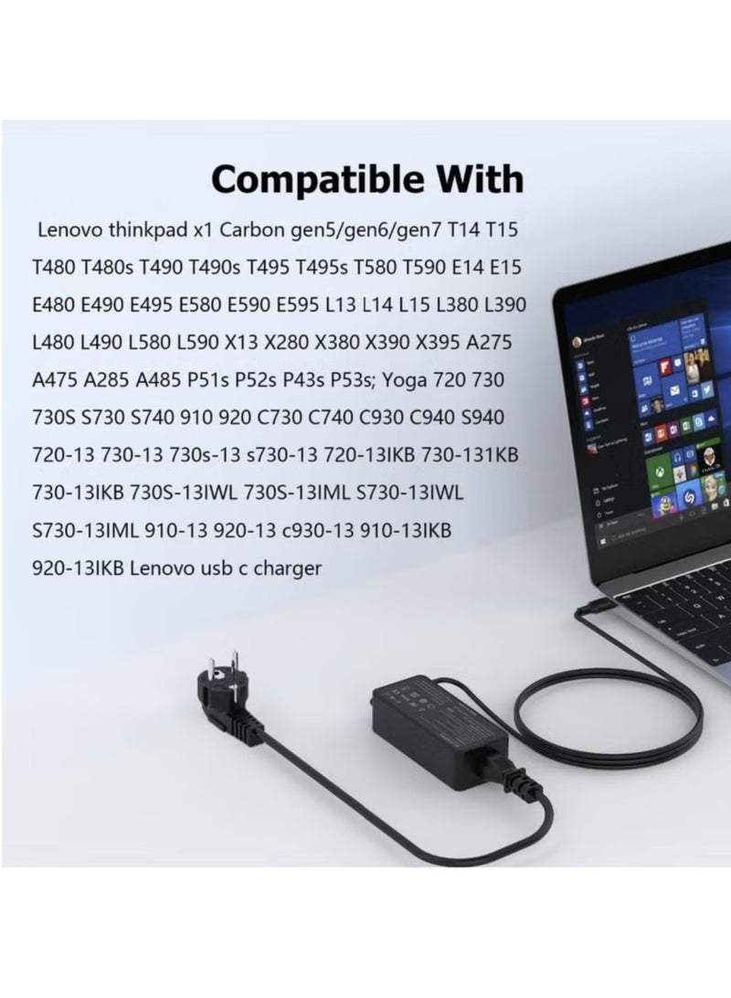 تيك شاحن USB-C 65 وات ليلوفو ديل سامسونج اتش بي كروم بوك نوع C محول التيار المتردد لابتوب USB-C - Image 5