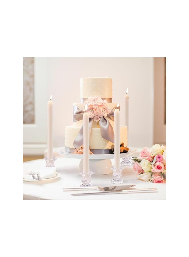The Bros 6 Pcs Candlestick Holders Set, Clear Glass Crystal Taper Candle Holders, Ideal for Wedding Table Centerpieces and Home Decoration - Image 3