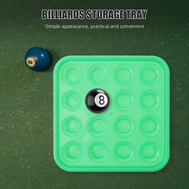 Green Billiard Ball Storage Tray Carrying Case For 16 Regulation Size Pool Balls - Image 3