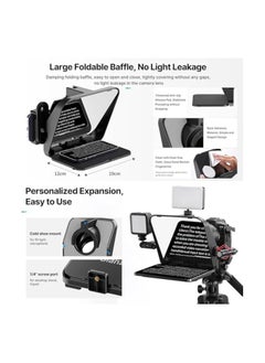 Ulanzi Ulanzi RT02 Foldable & Portable Teleprompter for Camera, Mobile Phone, Tablet, Broadcast, Presentations | Easy to Use w/ Cold Shoe Extension | 58/67/72/77/82mm Lens Adapter Rings + Bluetooth Remote  - Image 3